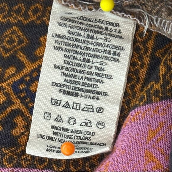 Free People Women's Tunic XS Boho Artsy Lagenlook Colorful Oversized - Picture 10 of 10
